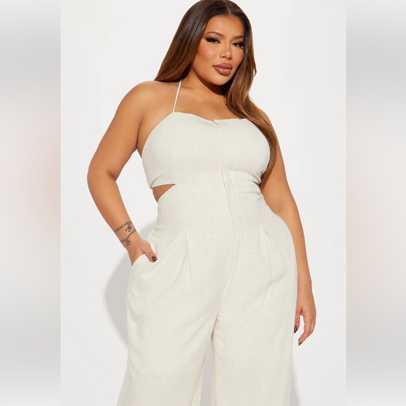 Fashion Nova size XL Ivory Jumpsuit - Picture 2 of 3
